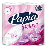 Бумага туалетная Papia "Deluxe "Dolce Vita", 4-слойн., 4шт., ароматизир., фиолет тиснение, белый
